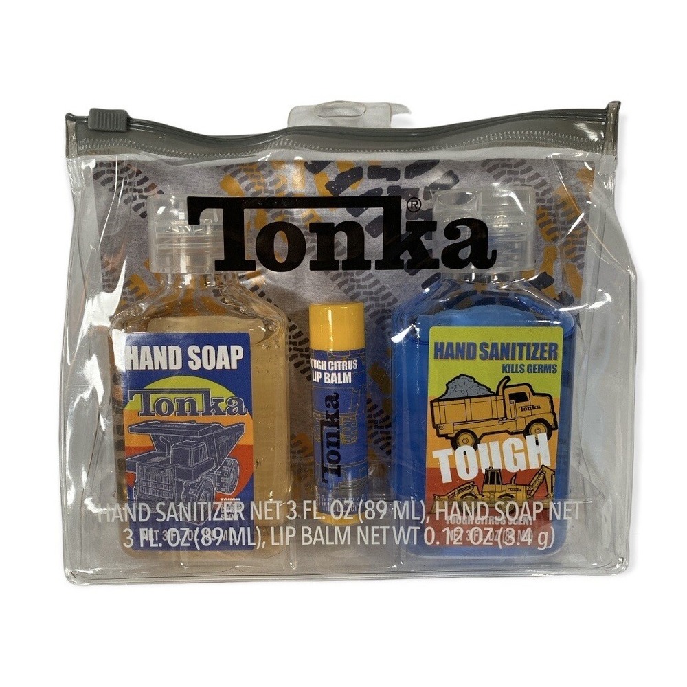Tonka Kids Gift Set Hand Soap 3 fl oz, Lip Balm 0.12 oz Kit In w/Travel Bag |NEW - Picture 3 of 7